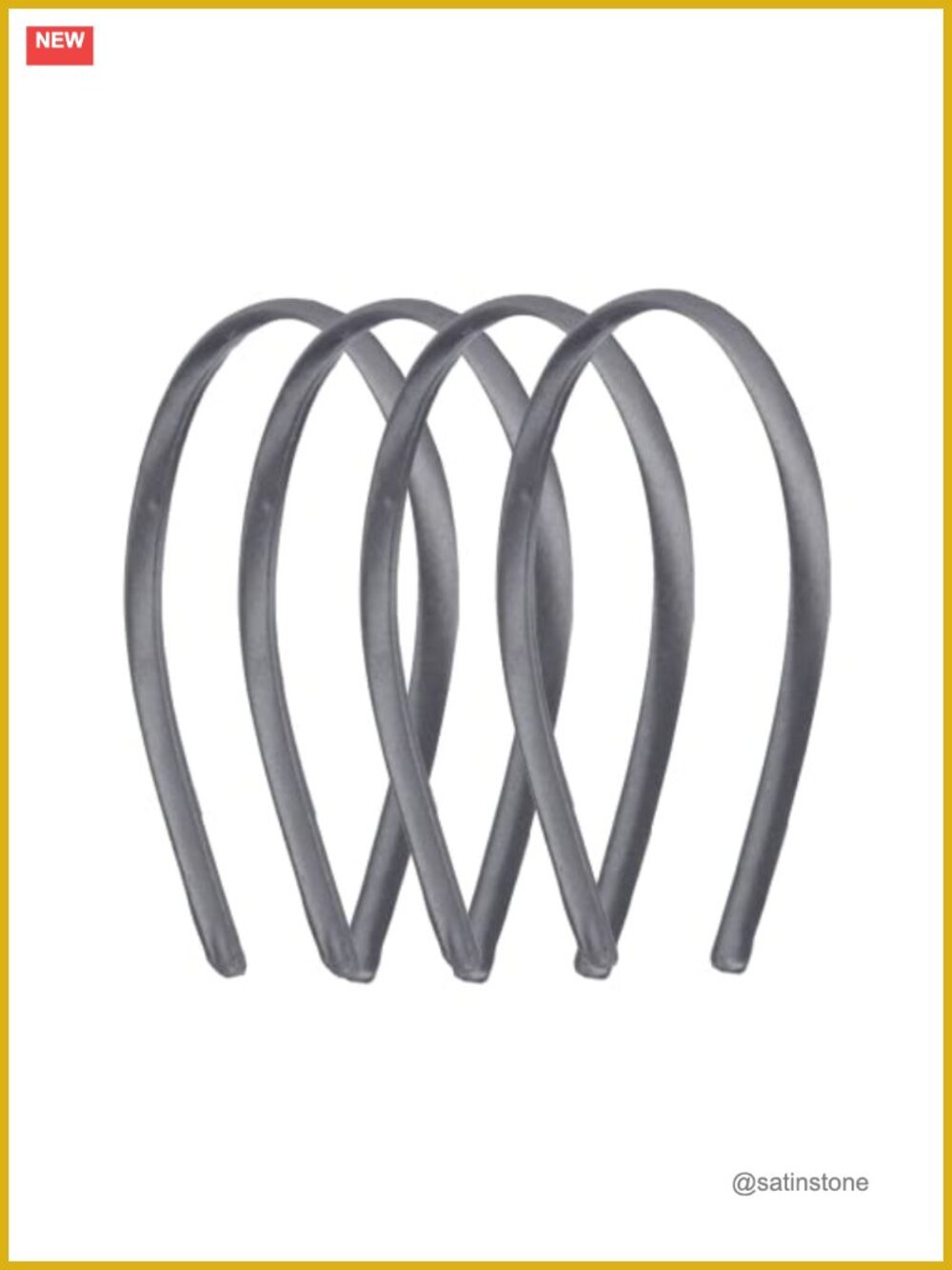 4 Pack Thin Satin Headbands for Women - Gentle Hair Accessories